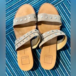 Dolce Vita Tan Studded Slide Sandals